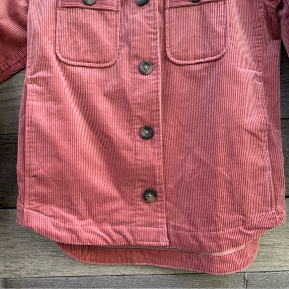 Boden Shacket Jacket Womens 6 Corduroy Pink Long Sleeve Button Wide Wale Shirt - Picture 9 of 16
